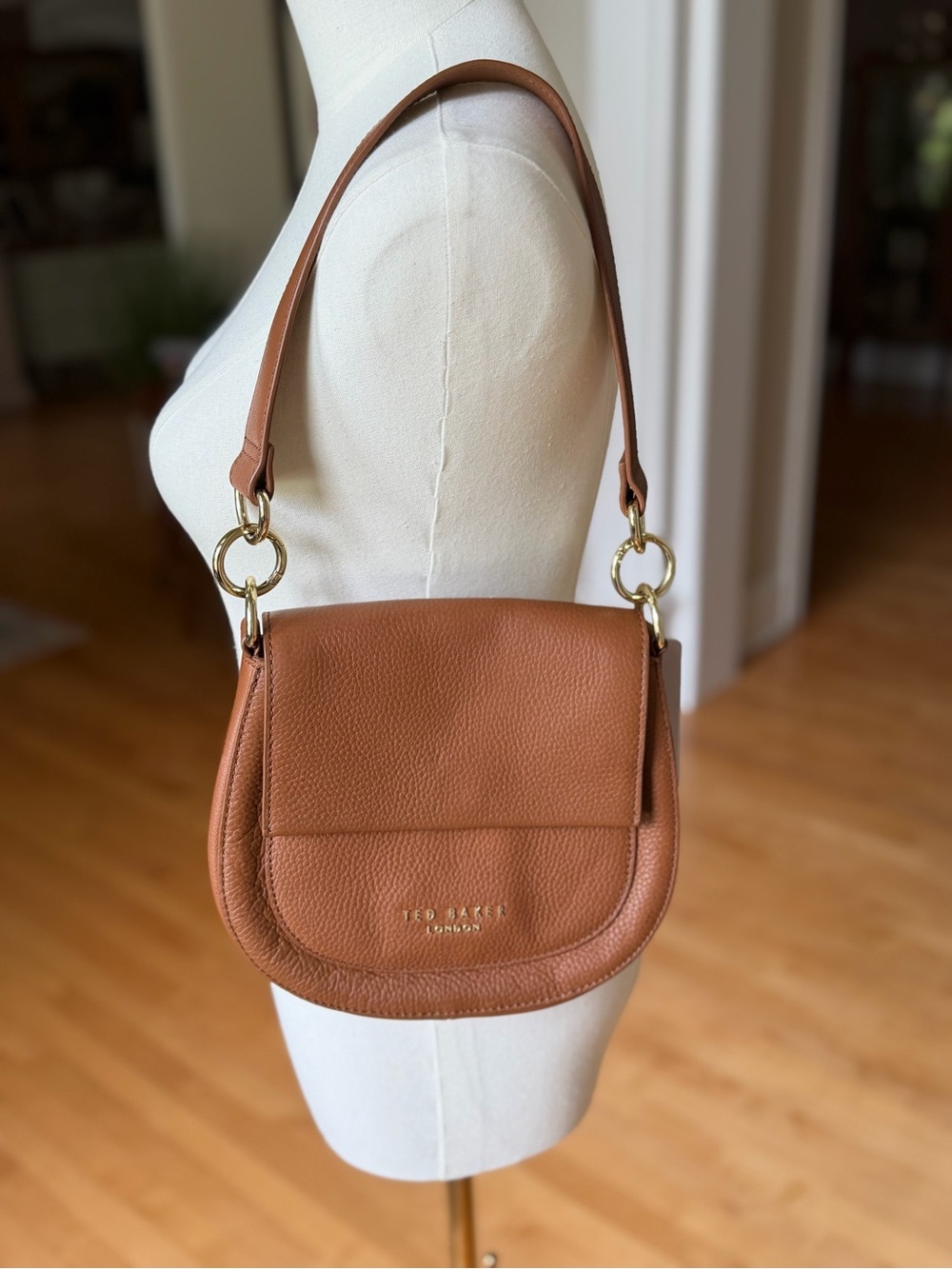 NWT Ted Baker Amali Brown Leather Shoulder Bag